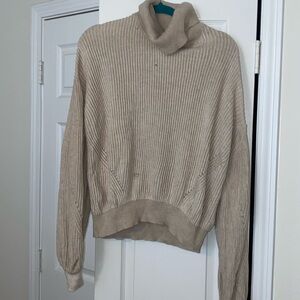 Taupe turtleneck sweater